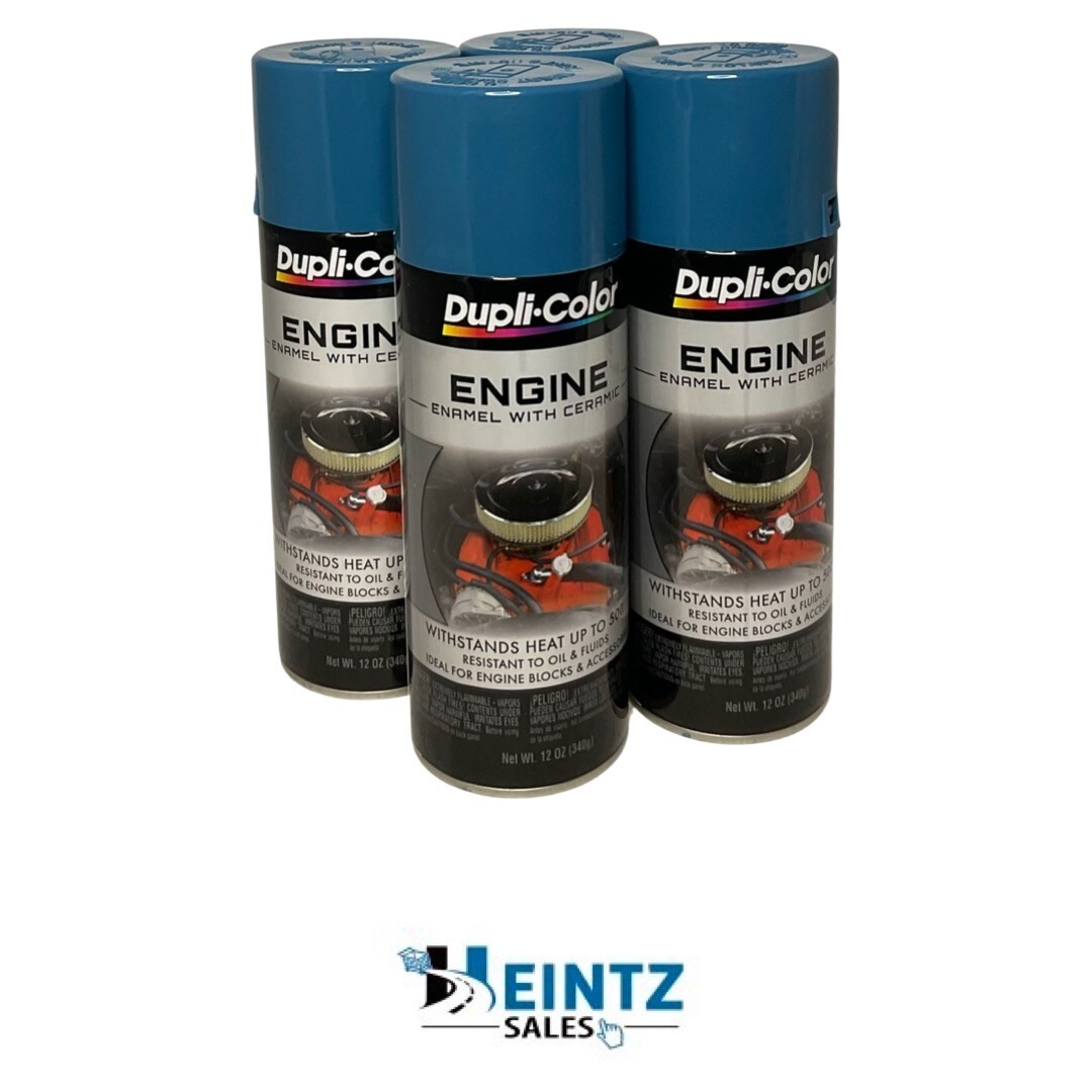 Dupli-color DE1608 – 4 Pack GM Blue Engine Enamel Paint With Ceramic – 12 oz.