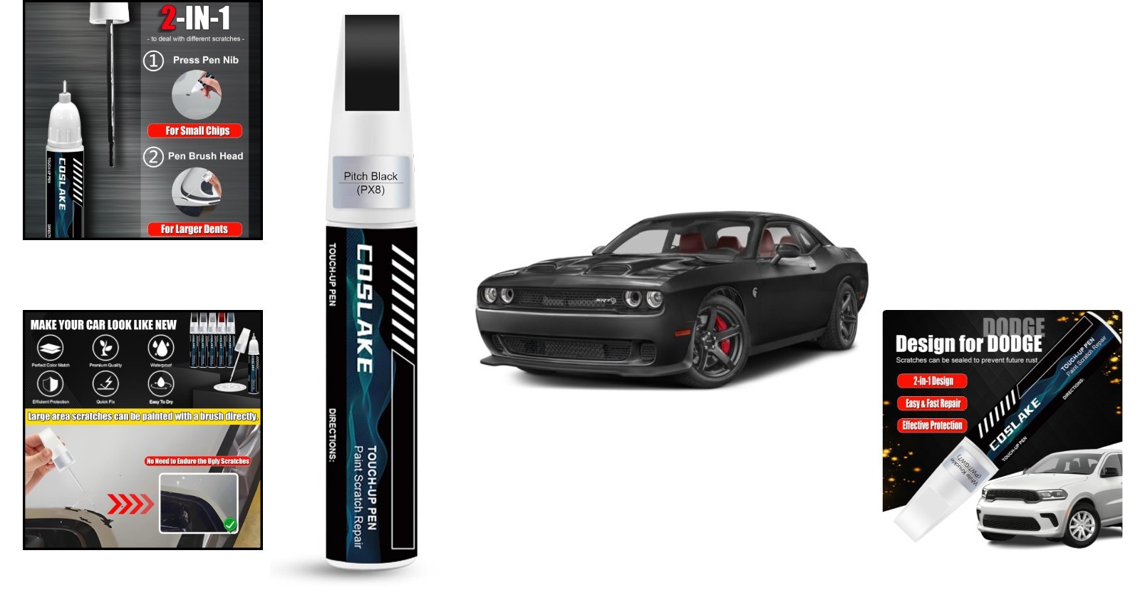 Complete Scratch Repair Kit for Dodge – Pitch Black Paint & Micro Applicators