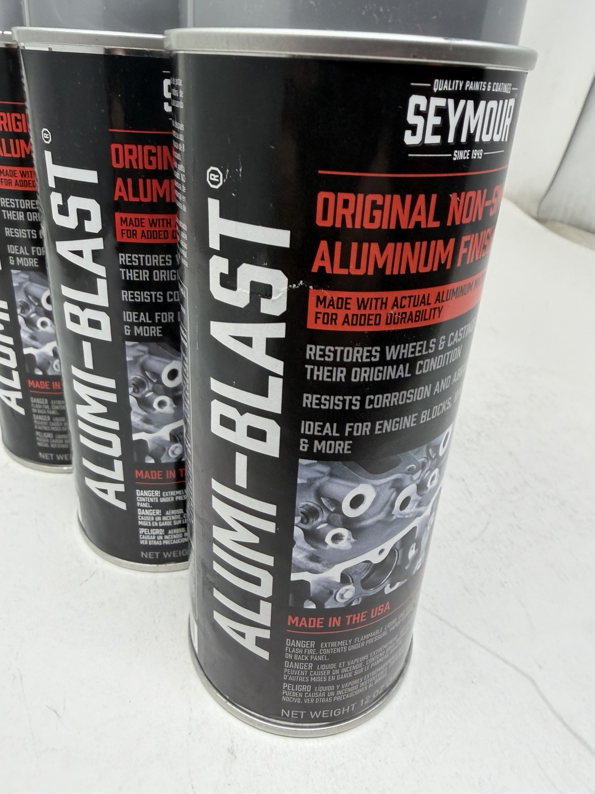 Seymour Alumi-Blast, Automotive Aluminum Spray Paint (12 oz) 6 Cans