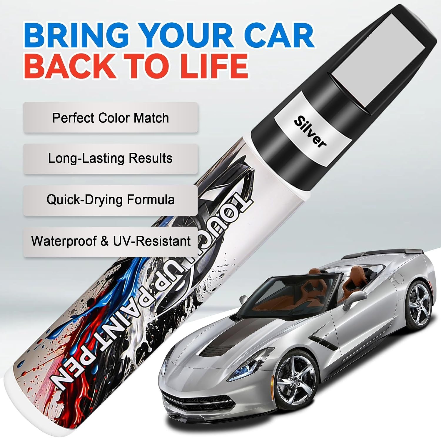 Touch Up Paint for Cars, Silver Car Paint Touch Up Pen, Car Paint Scratch Rep…