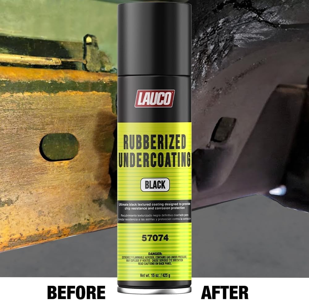 LAUCO Rubberized Undercoating Black Aerosol Spray – 15 Oz – 57074