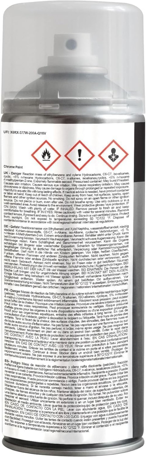 Aerosol Chrome Spray Paint – Reflective Finish, Great for Indoor/Outdoor Use
