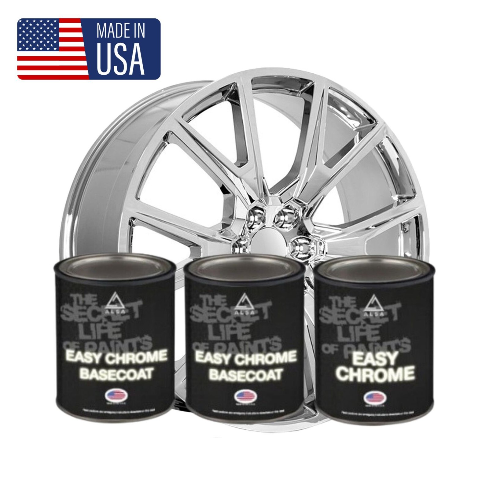Genuine Alsa Easy Chrome Paint Pint Kit – 250 sq ft of chrome – Complete kit