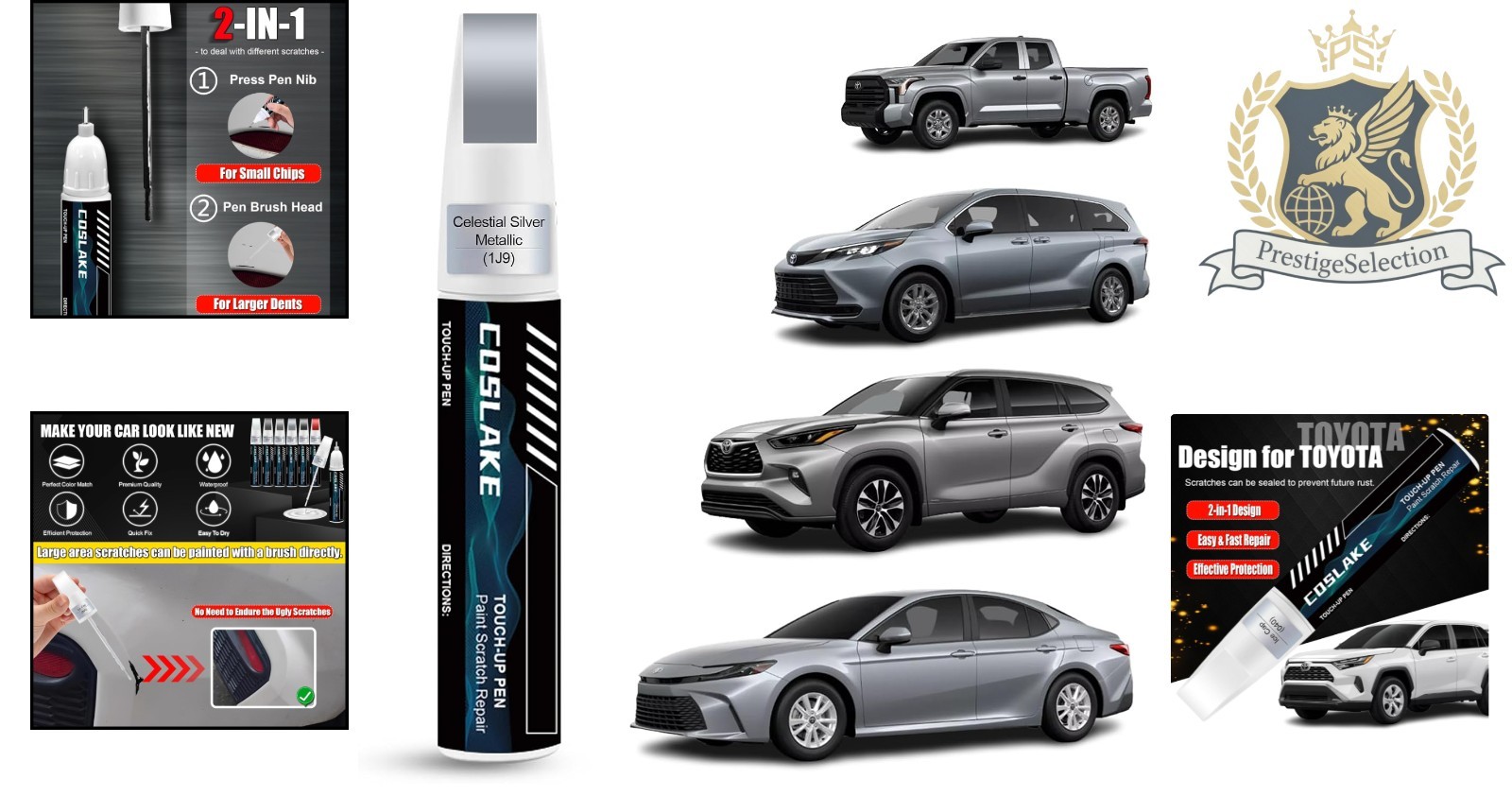 12ml Celestial Silver Scratch Repair Paint – Color-Matched for Toyota Models