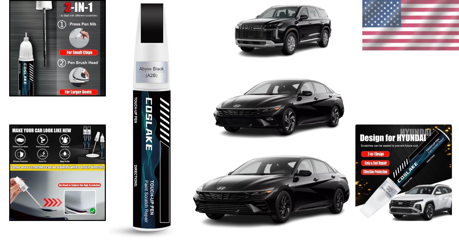 Car Scratch Repair Kit – Abyss Black/Onyx Black Touch Up Paint with Applicators