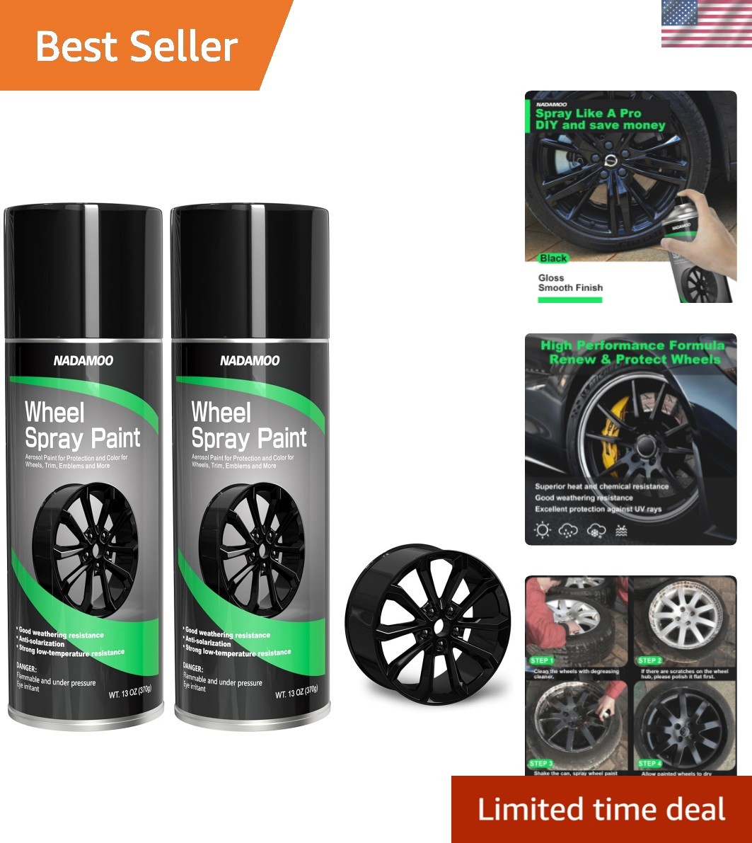 Fast-Drying Acrylic Car Rim Spray Paint – 2 Pack for Effortless Application
