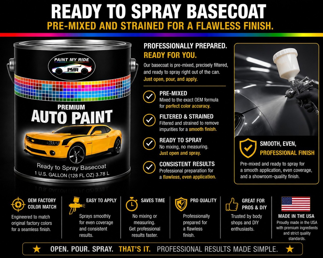 RTS Basecoat Paint Gallon for 1950 Chevrolet Crystal Green 426