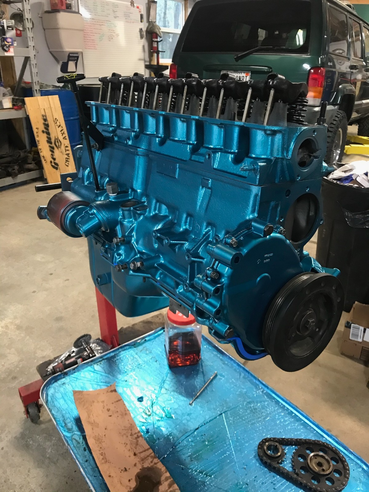 Metallic Blue Engine Blocks Restore Spray Paint + Gloss Clear Coating 2 Cans
