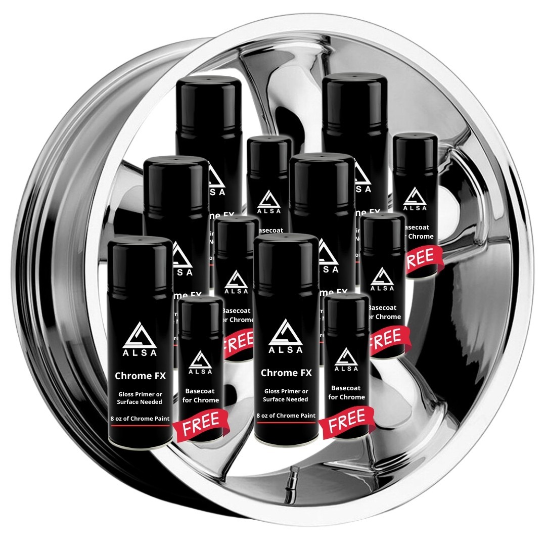 Genuine Alsa Chrome Paint – with Bonus Free Gloss Basecoat (Pack of 6)