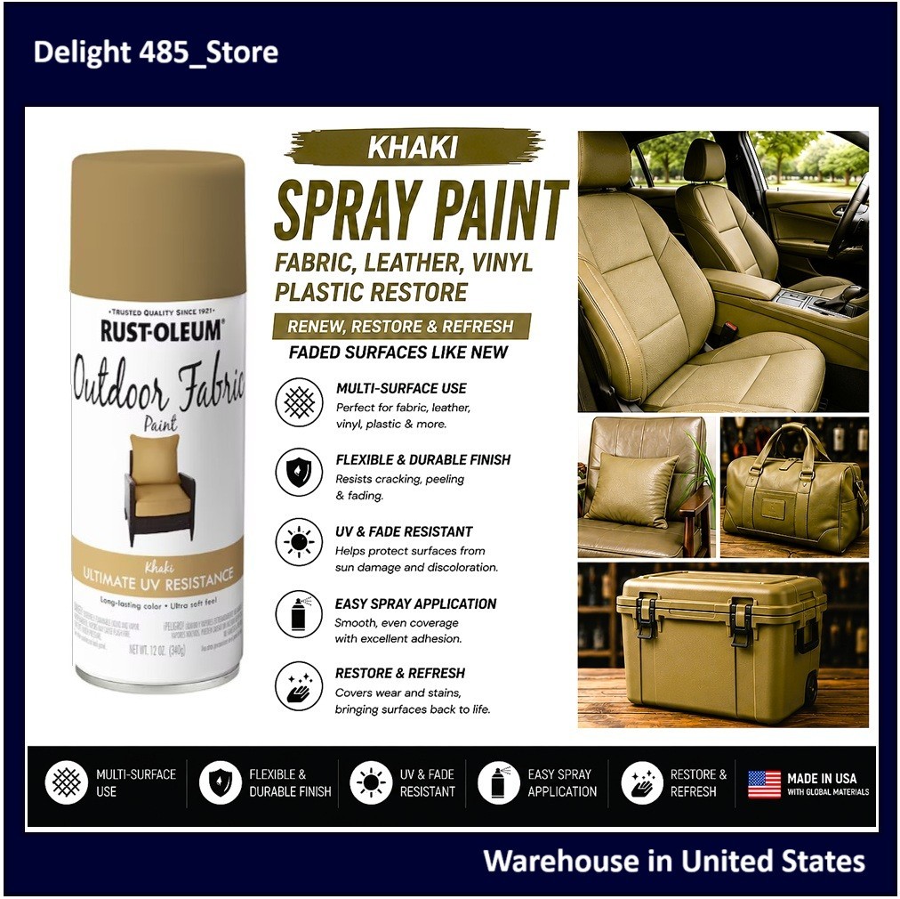 Khaki Spray Paint Fabric Seats Carpet Furniture Outdoor Indoor Interior Restore
