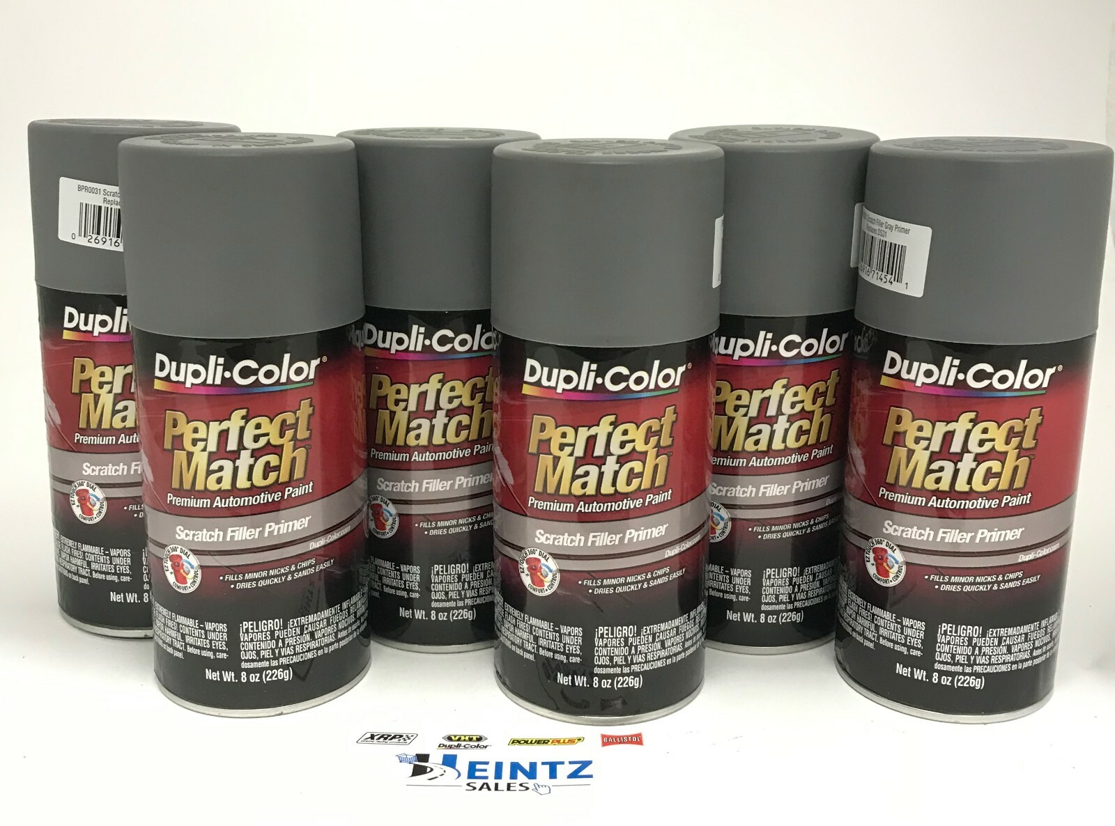 Duplicolor BPR0031-6 PACK Perfect Match SCRATCH FILLER PRIMER GRAY – 8oz