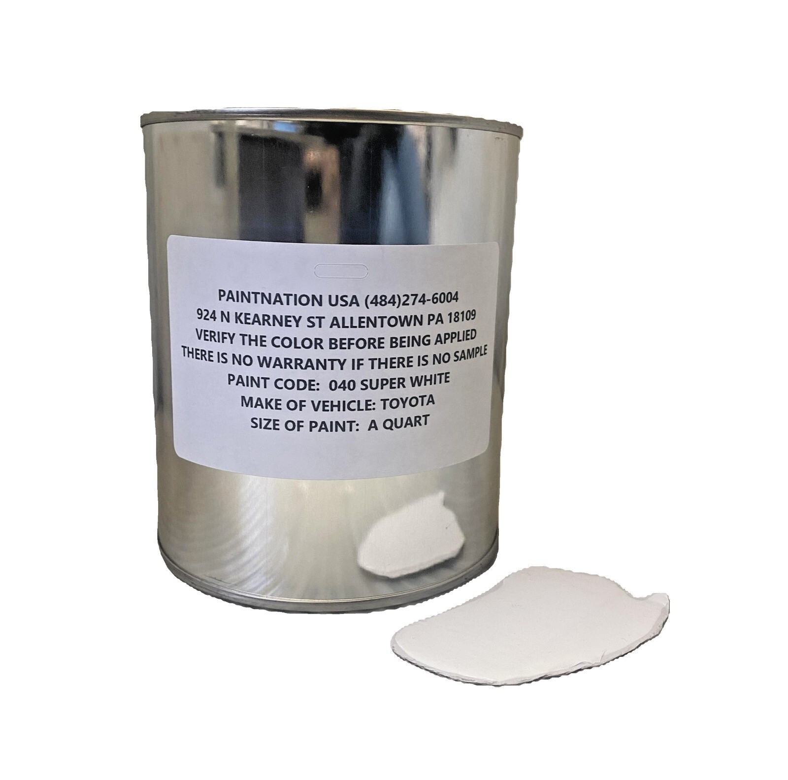 040 TOYOTA SUPER WHITE – 1 QUART BASECOAT PAINT (UNREDUCED) MIXES 2 TO 1