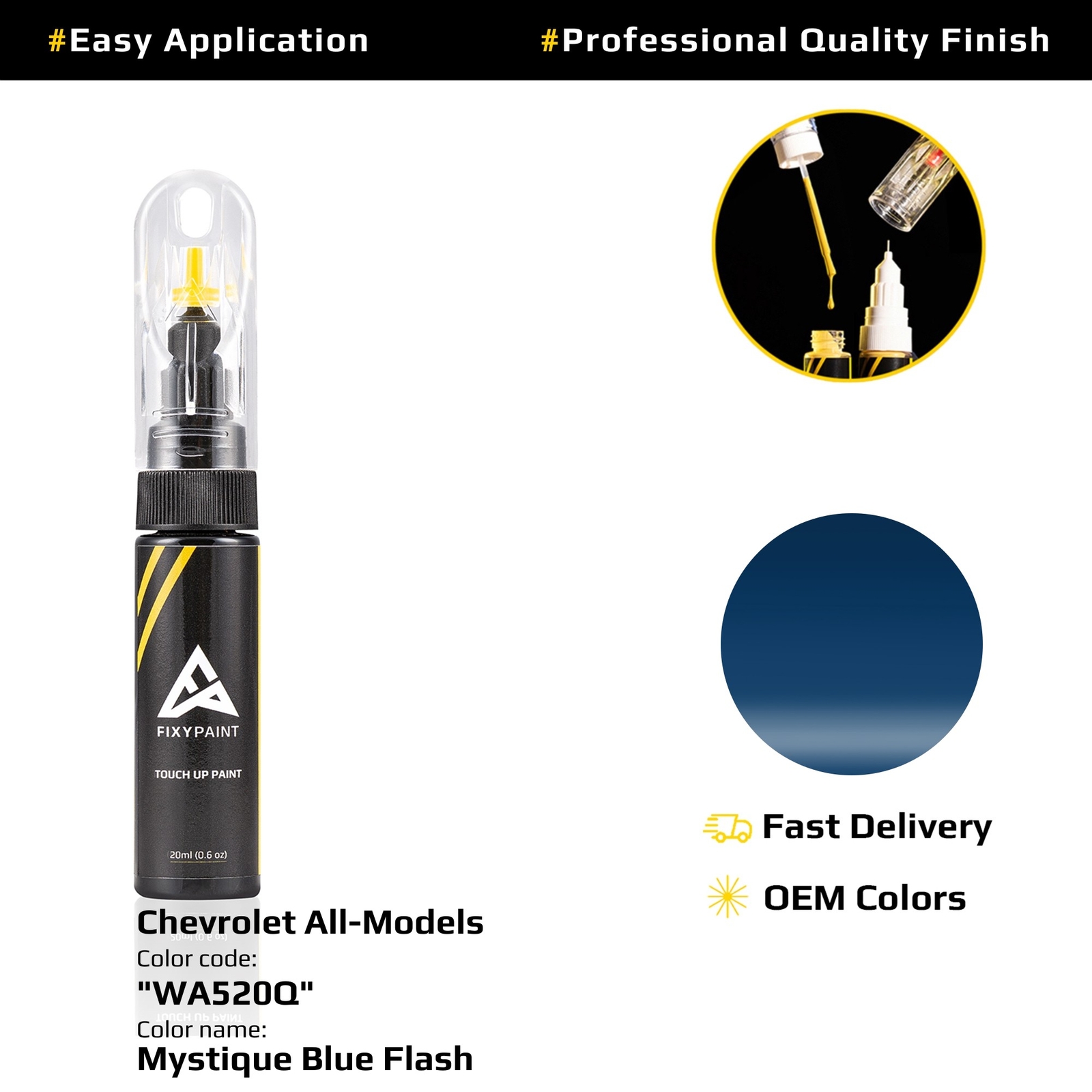 Touch up Paint for Chevrolet Code: WA520Q Mystique Blue Flash Fast Drying