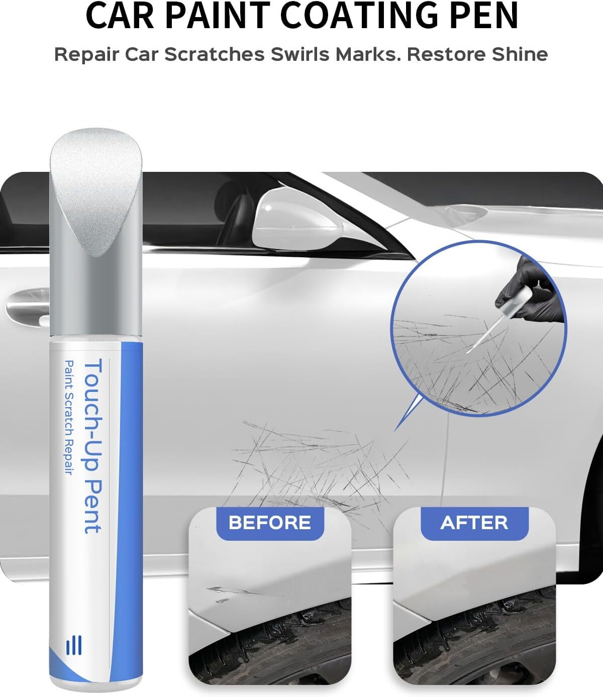 650 9650 Calcite Cirrus White Mercedes Touch Up Paint Pen Exact Match