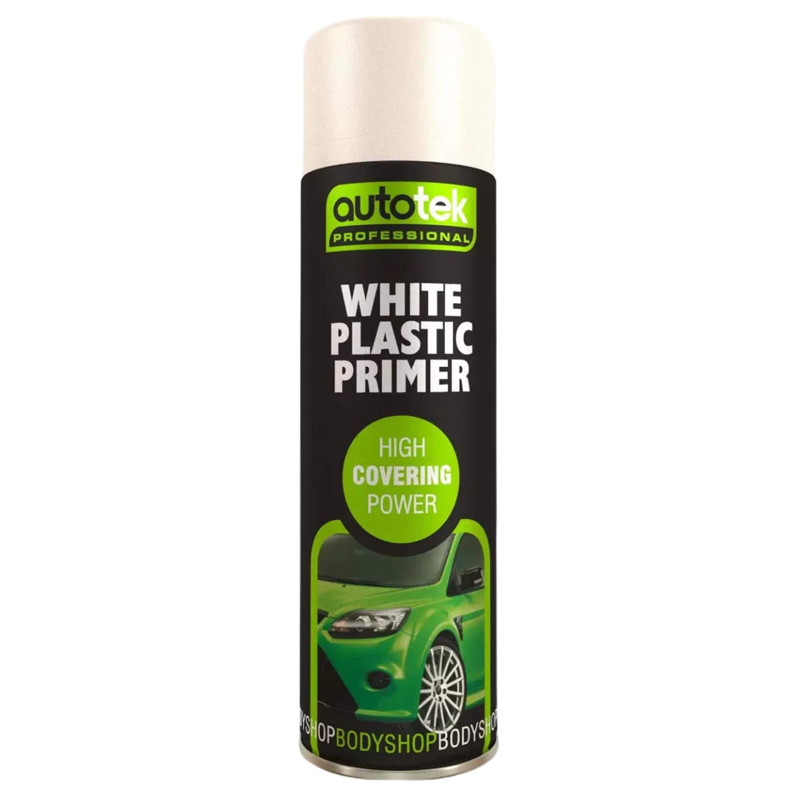AutoTek White Plastic Primer Multi-Purpose Aerosol Spray Paint 500ml x3