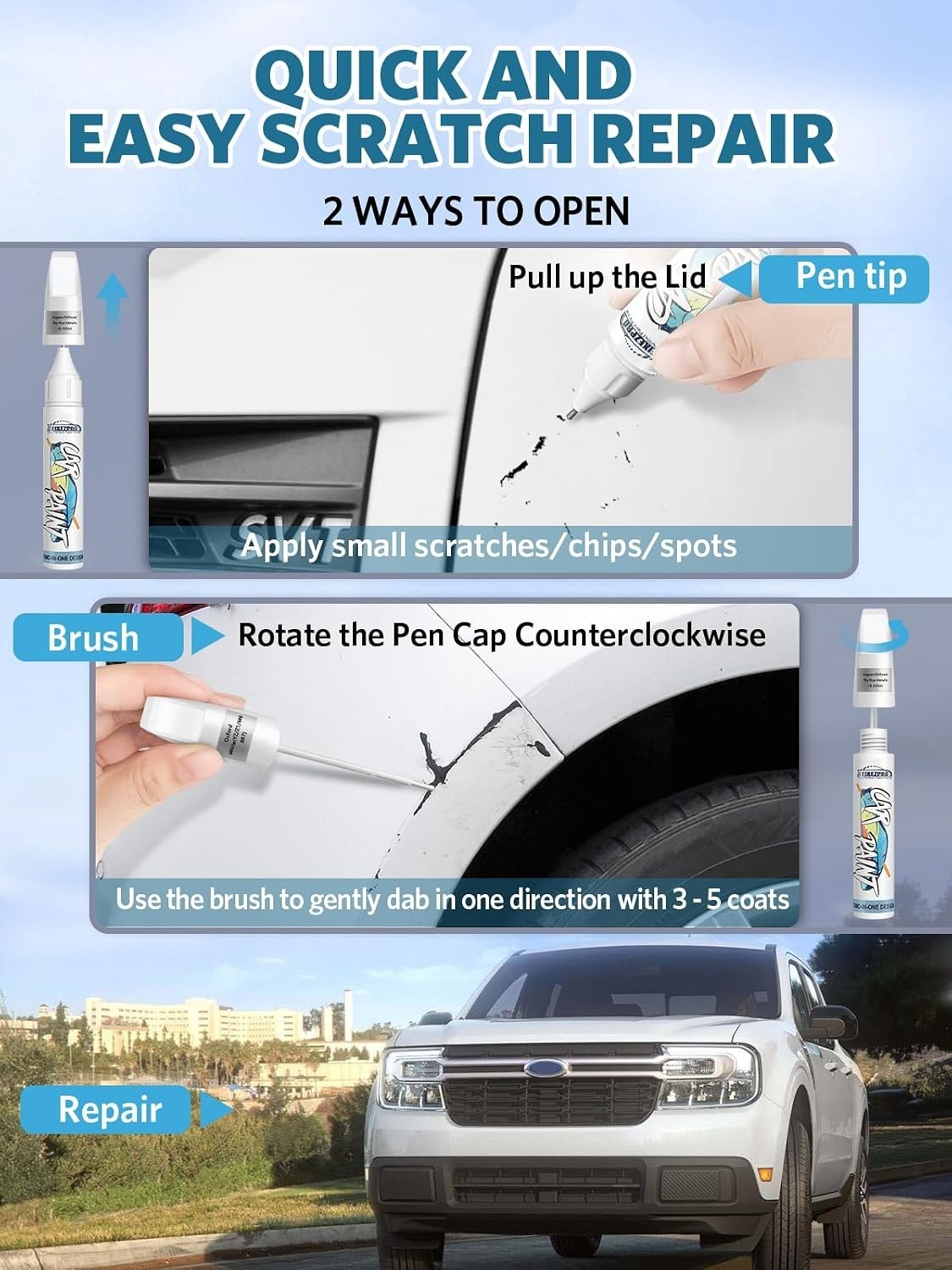 Supersonic Red Paint Pen for Cars – Waterproof, Scratch Resistant & Fast-Drying