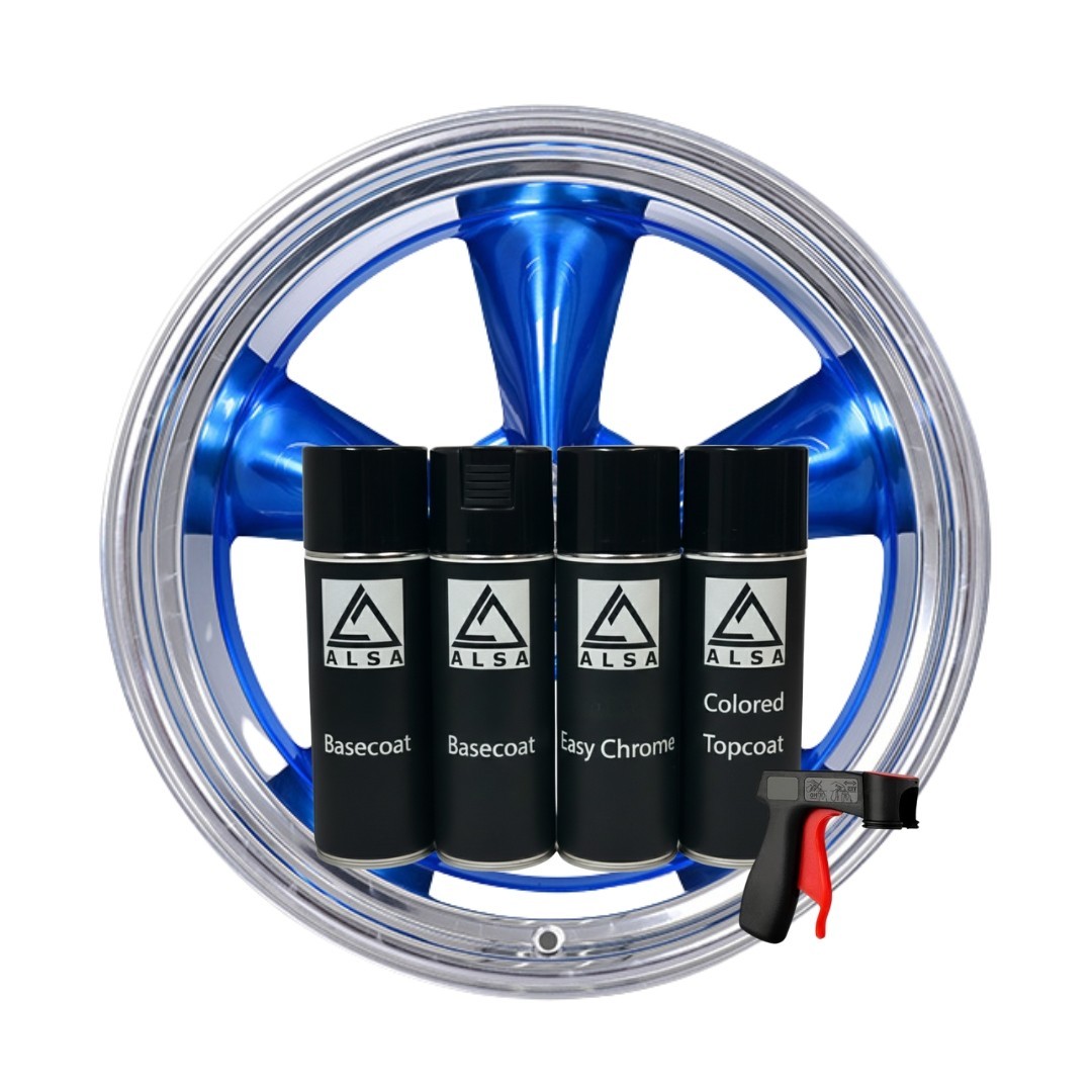 Alsa Blue Chrome Paint – Spray Can Kit (30 sq ft of chrome)