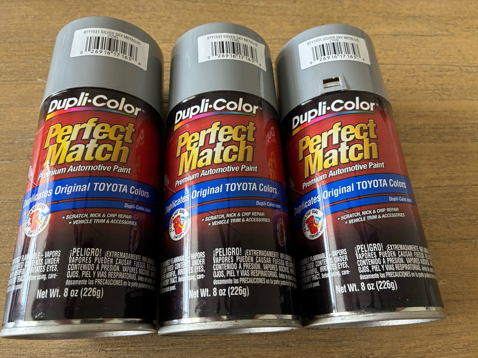 3 Dupli-Color Perfect Match Auto Paint Toyota Silver Sky Metallic BTY1531 8 Oz