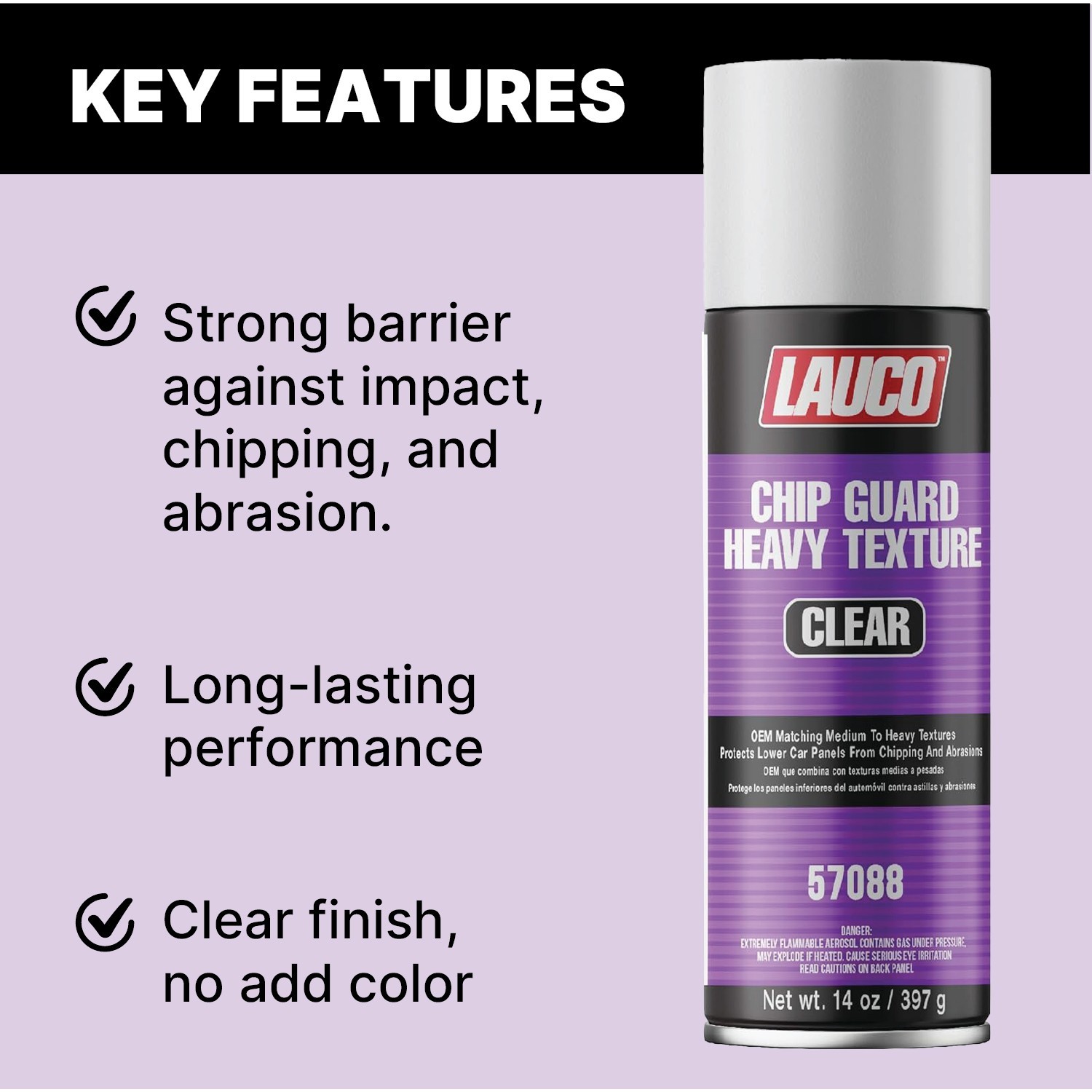 Heavy Texture Chip Guard Clear Aerosol Spray Can 13oz