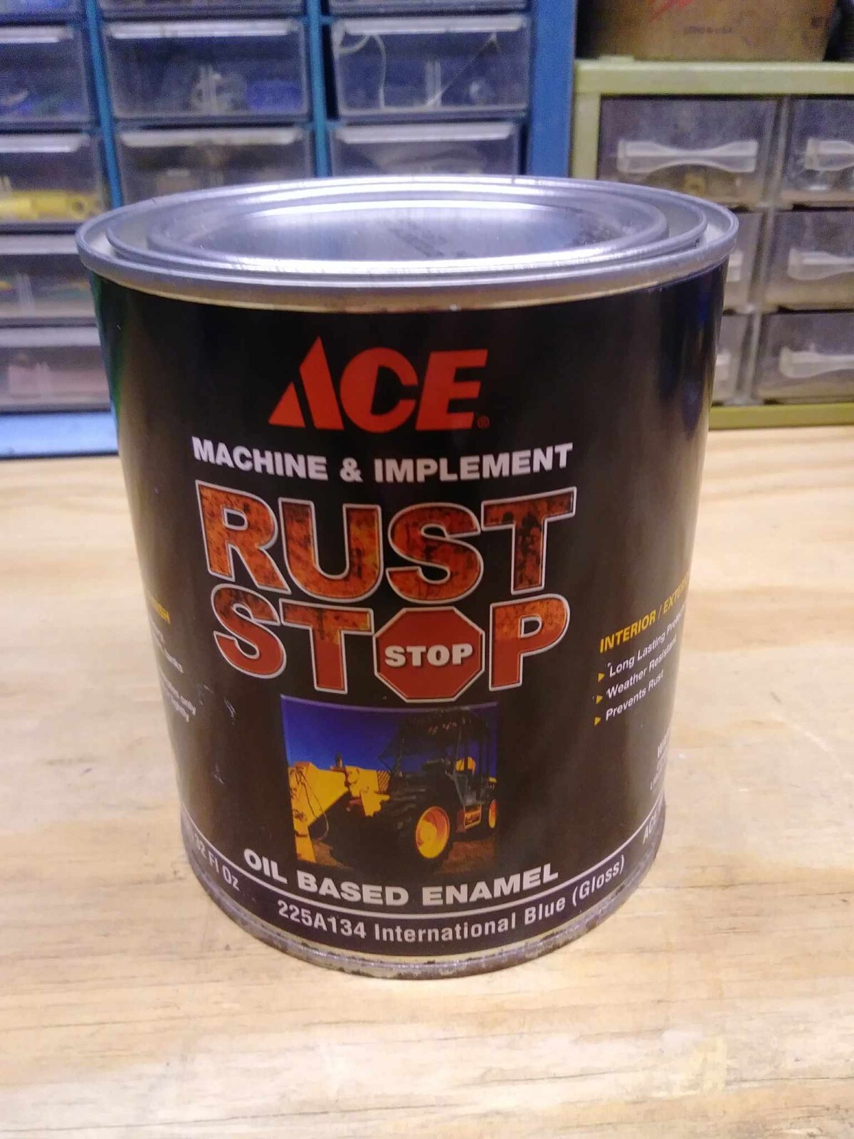 International Blue Tractor Paint 32oz Quart ACE RUST STOP Enamel