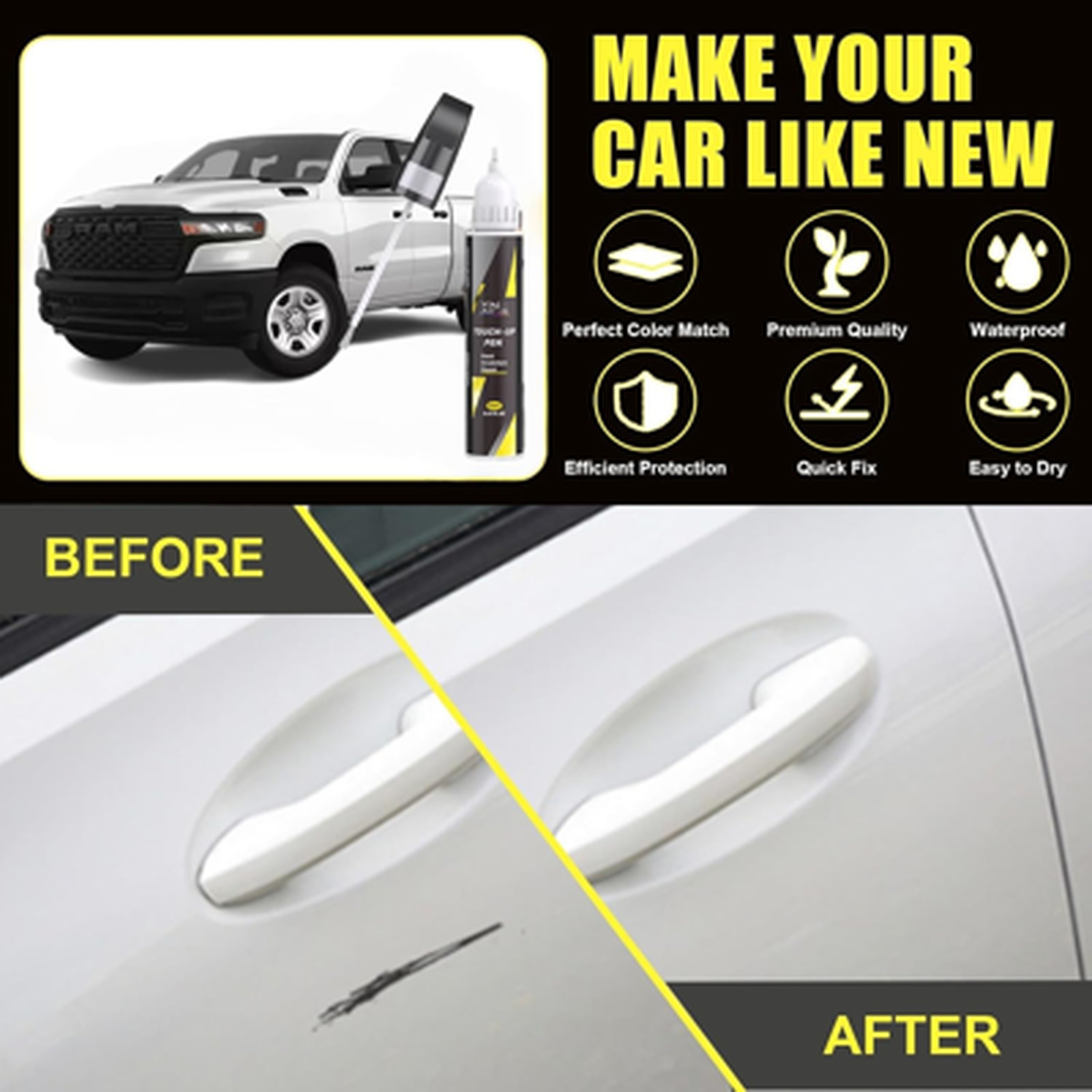 Billet Silver Metallic Touch Up Paint for Dodge Ram 1500 2500 2023 2024 2025