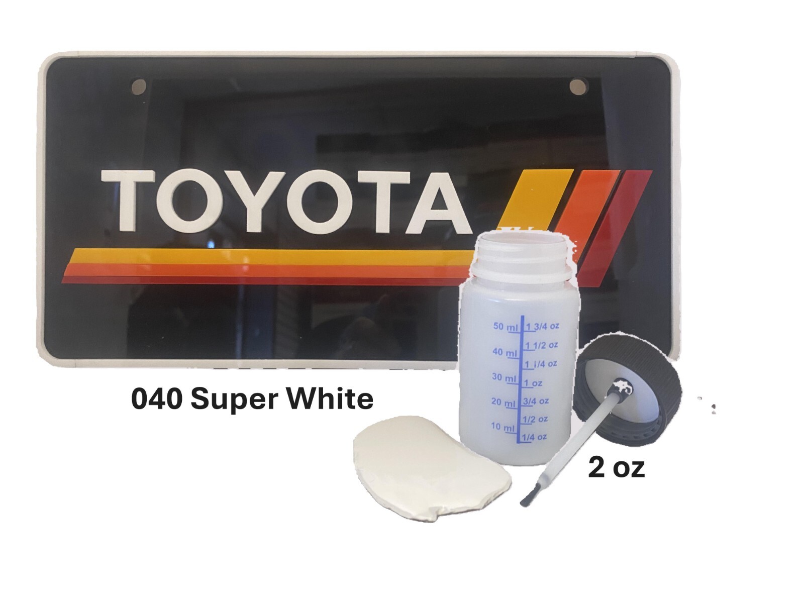 040 Super White Toyota – 2 Oz Touch Up Paint Basecoat Paint! Mixes 2 to 1