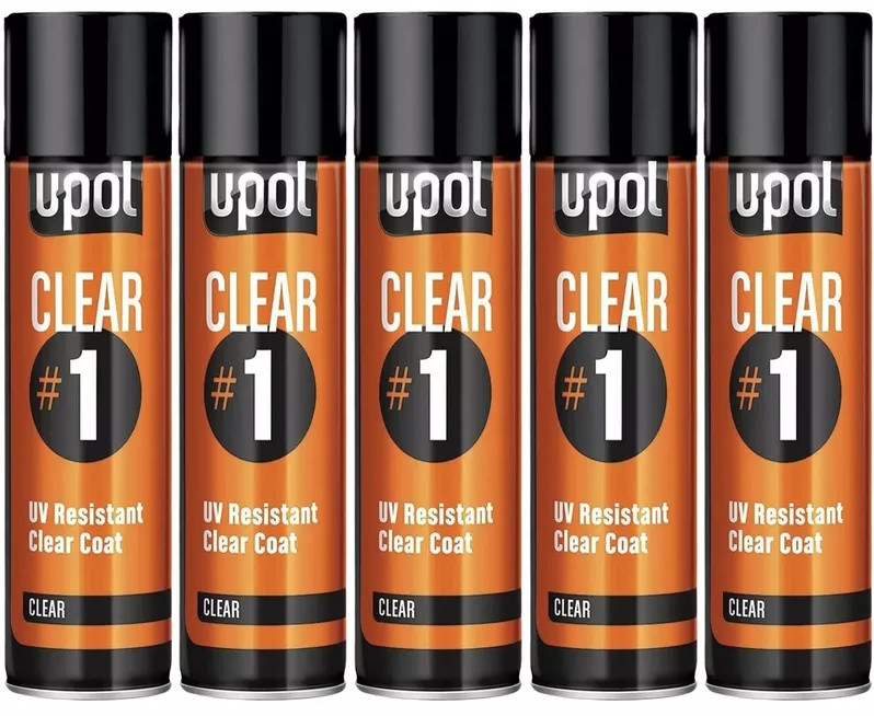 5 x Upol CLEAR#1 High Gloss Clearcoat 450ml Lacquer/Headlight Repair Coating