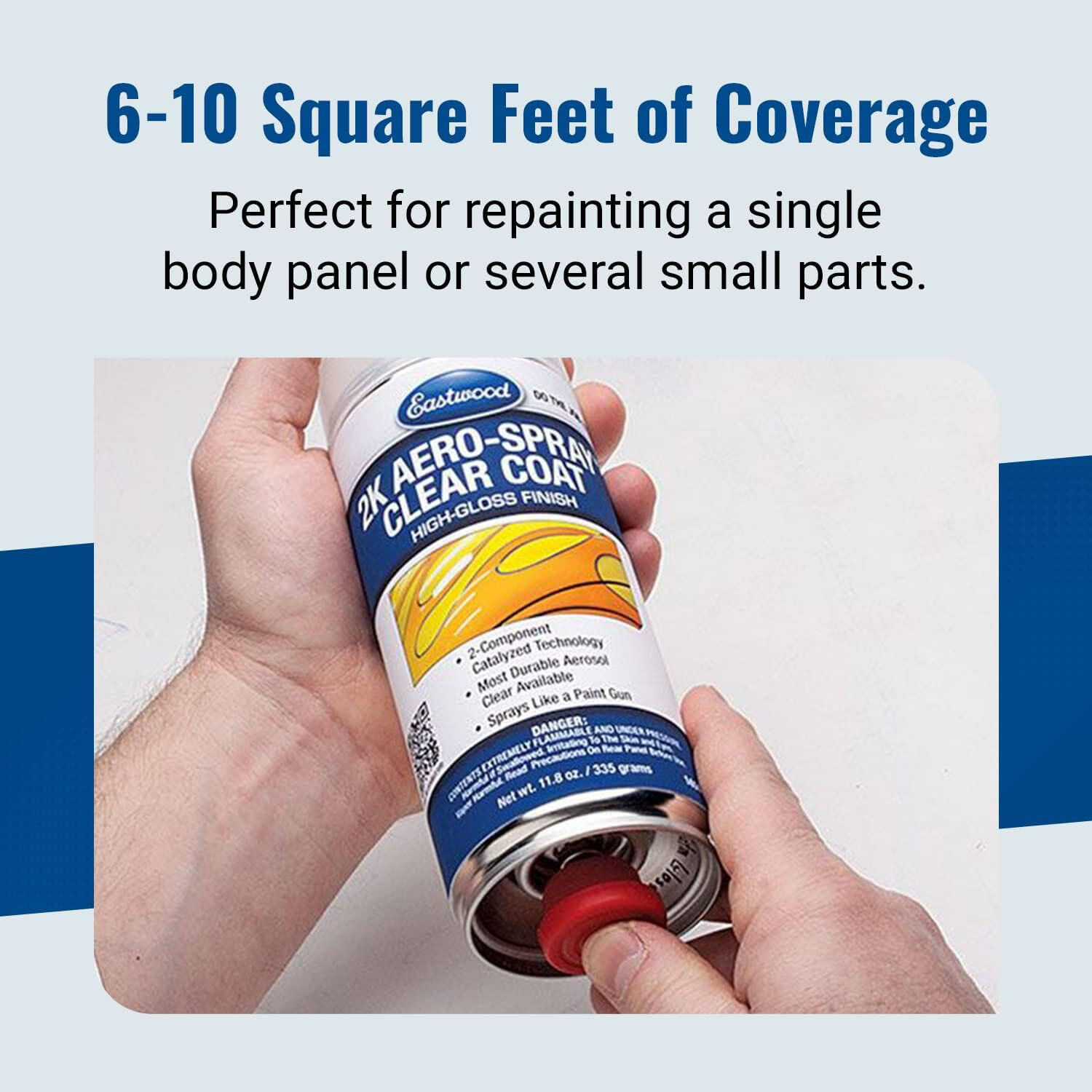 Eastwood 2k Aerosol Spray Clear Coat Auto Paint Aerosol Spray 12 Oz Can – 2 Pack