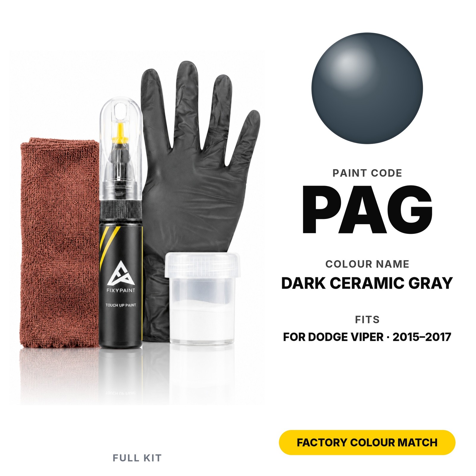 Touch Up Paint For Dodge Viper PAG Dark Ceramic Gray Full Kit Dent Repair
