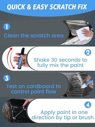 Pearl White Touch Up Paint for Cars Scratch Repair Pen & Brush Set 2 in 1