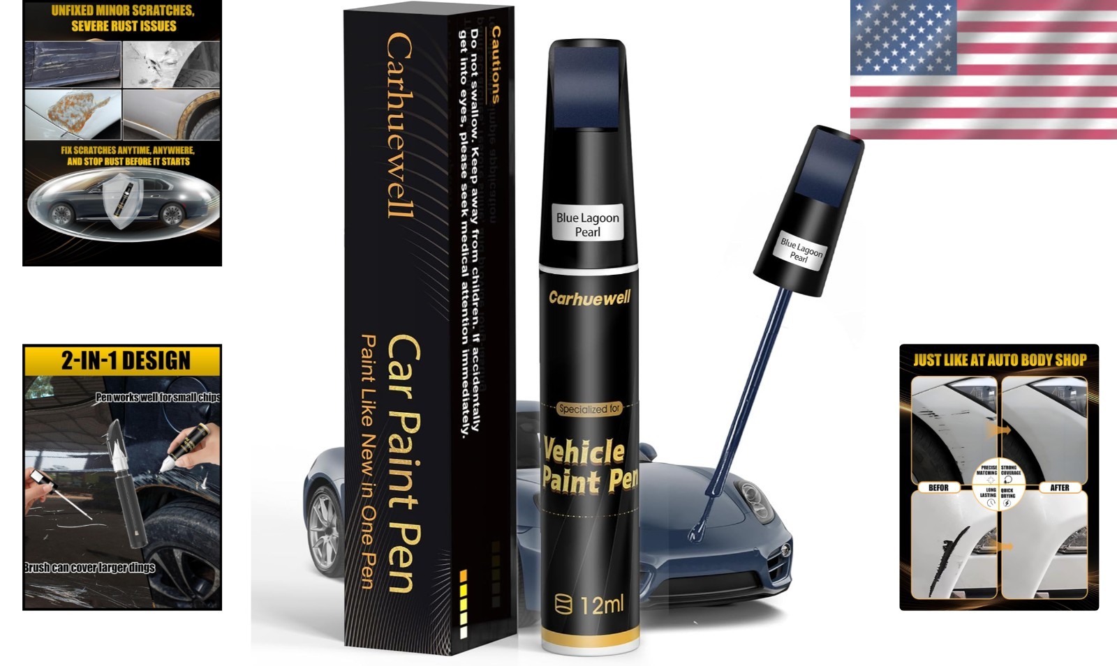 Blue Lagoon Pearl Car Paint Touch Up Pen – Rust Resistant & Easy Application