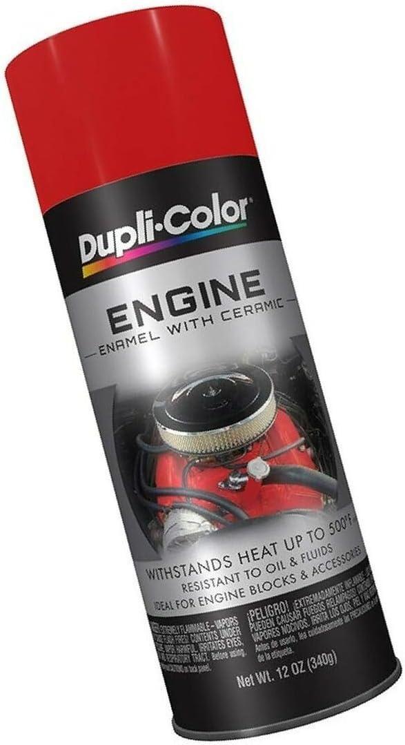 Dupli-Color DE1653 Engine Enamel Spray Paint with Ceramic Red 12 oz Aerosol Can