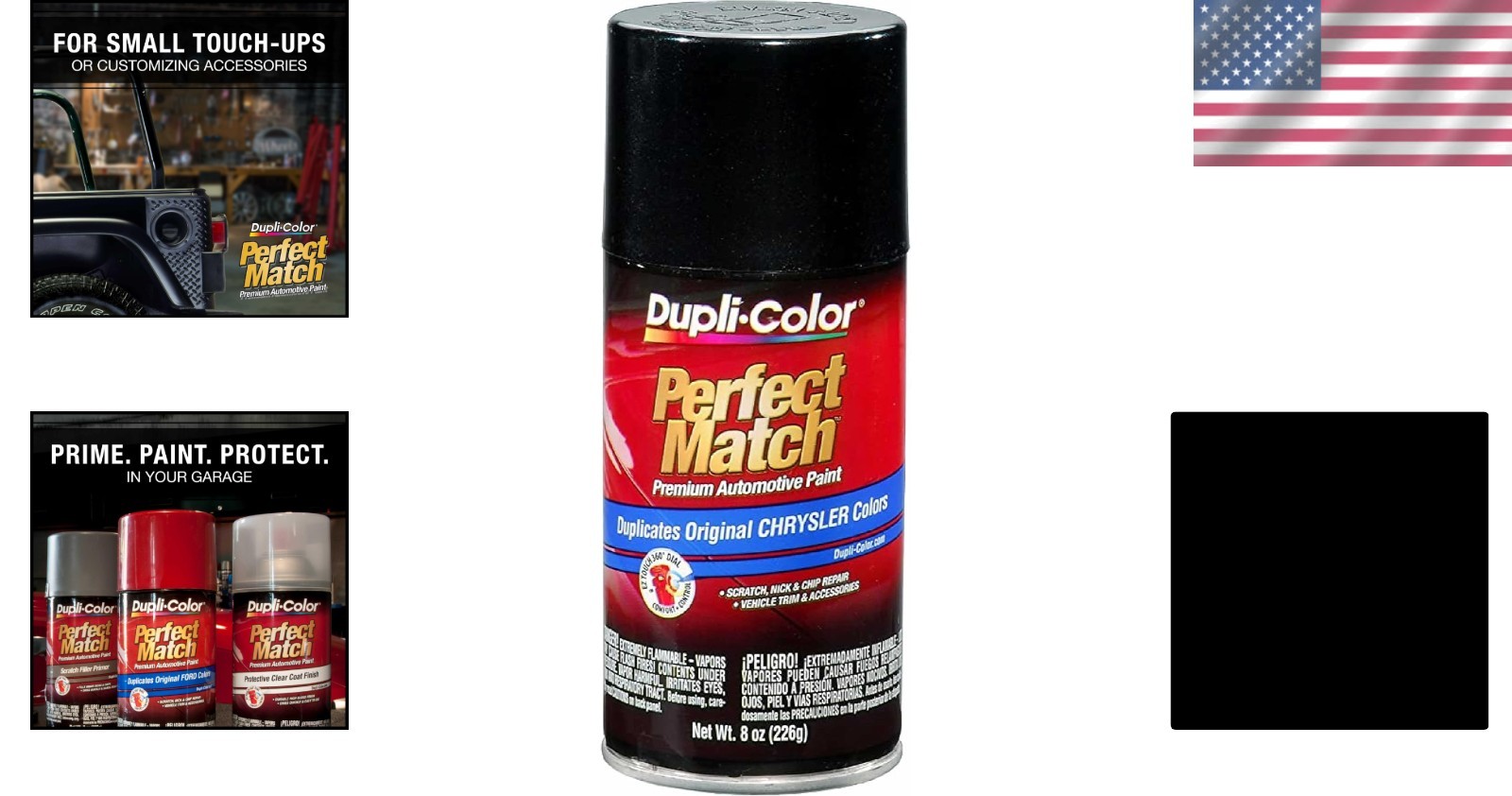 8 oz. Fast-Drying Acrylic Automotive Paint – Brilliant Black Pearl for Chrysler