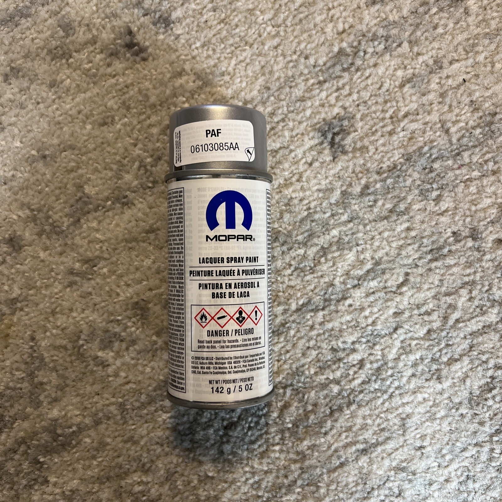 Chrysler Jeep Dodge Ram Mopar GRAPHITE GRAY Lacquer Spray Paint PAF 06103085AA