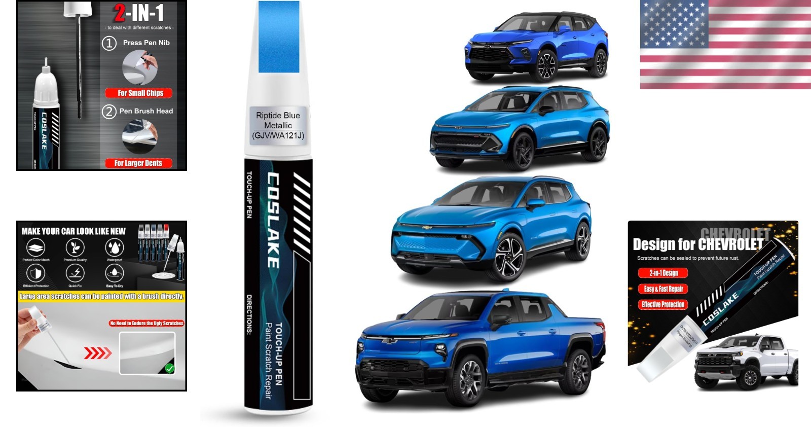 12ml Riptide Blue Metallic Touch Up Paint Kit for Fast, Flawless Vehicle Repairs