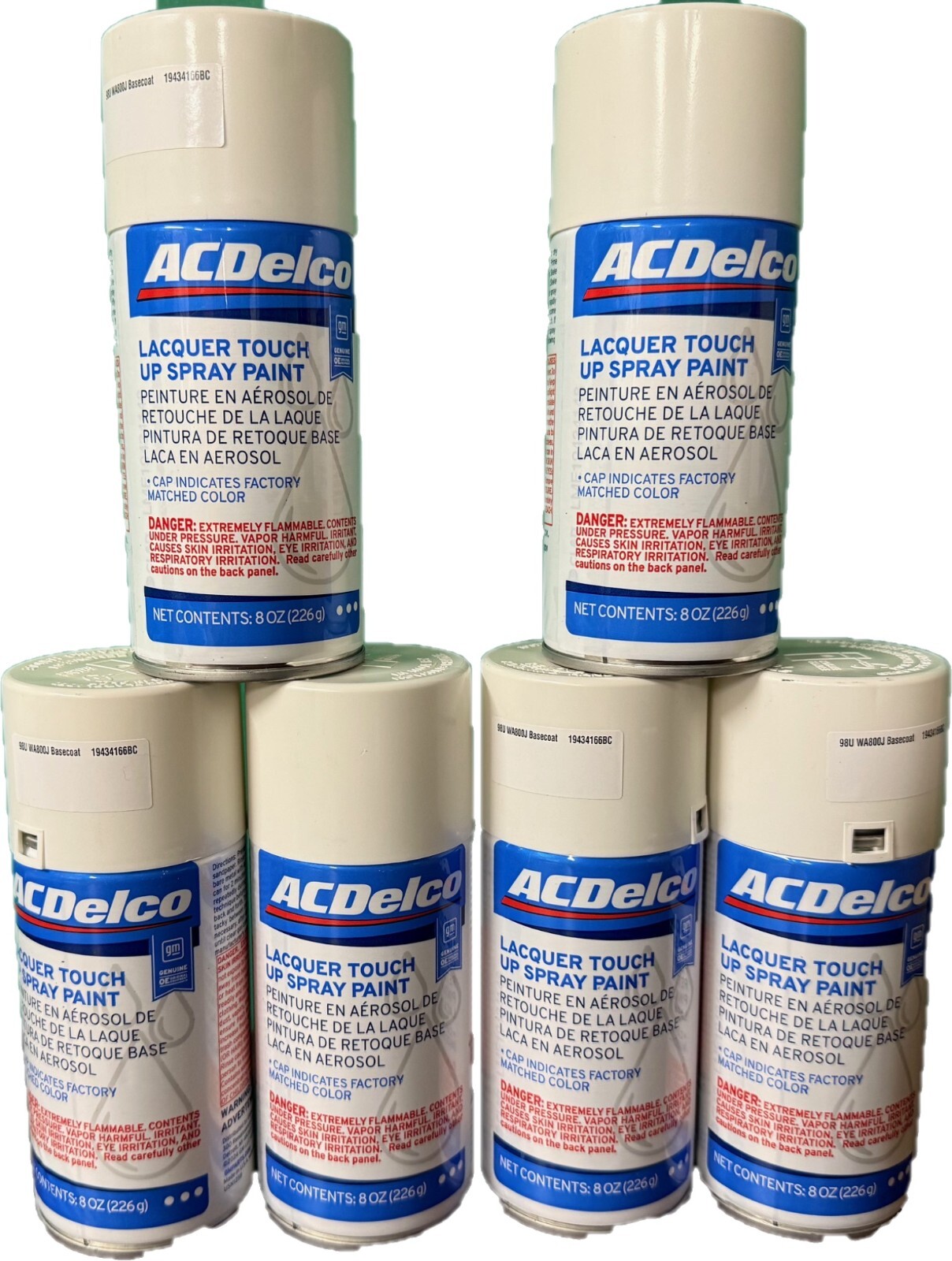 SPRAY PAINT (6-Pack) WHITE LAQUER TOUCHUP 8 oz. ACDelco 98U WA800J