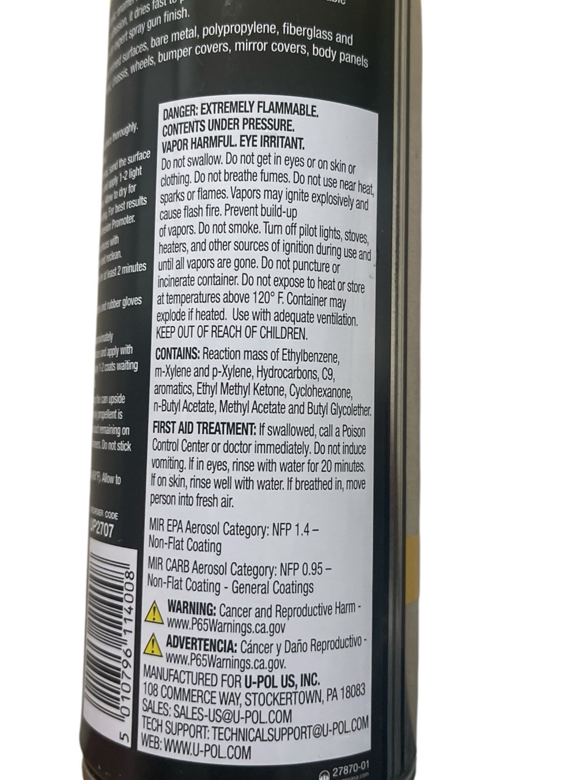 UPOL PREMIUM GLOSS YELLOW SPRAYPAINT UP2707 EXPERT ACRYLIC ENAMEL 10oz(6 Cans)JJ