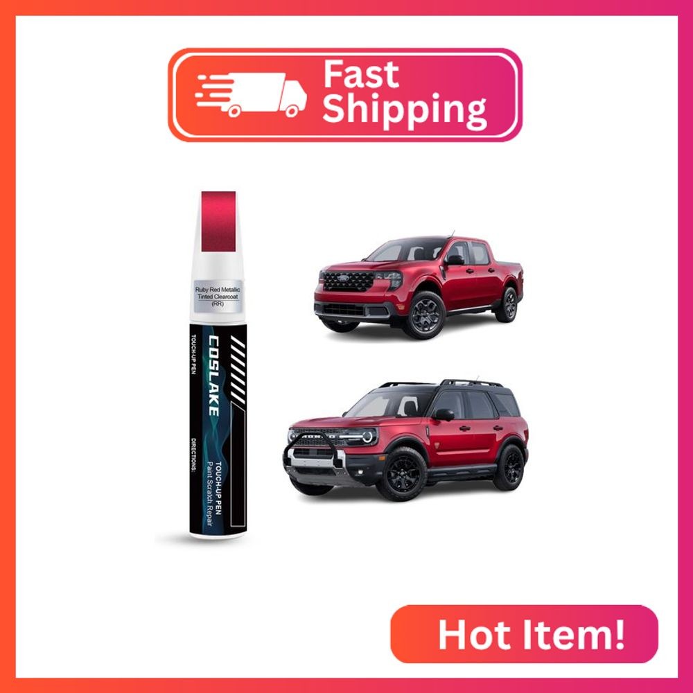 COSLAKE Car Touch Up Paint(Ruby Red Metallic Tinted Clearcoat(RR)) for Ford, Car