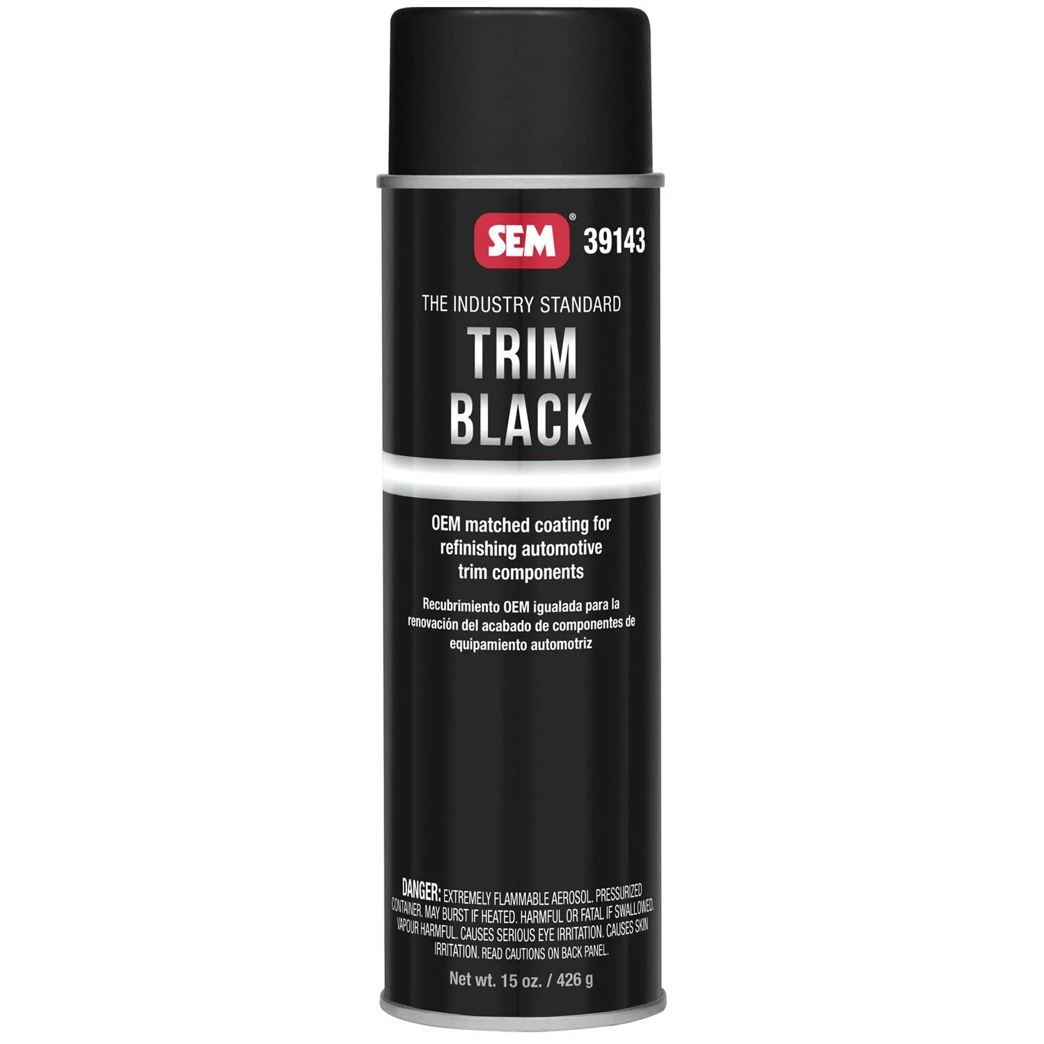 15 oz SEM Trim Black Acrylic Spray Paint for Car Exterior 39143 – Aerosol Can