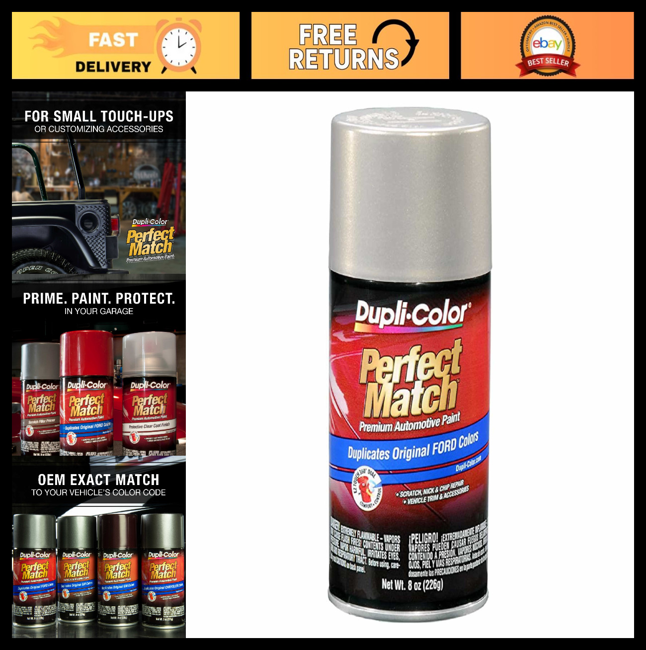 Premium Automotive Paint 8 oz – Perfect Match Light Prairie Tan, Fast Drying, Ea