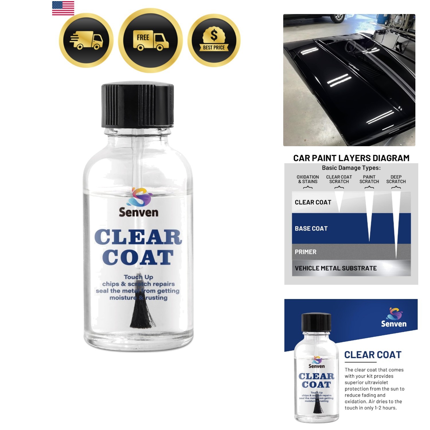 Auto Paint Clear Coat for Cars High Gloss Automotive Clear Coat Touch Up Pain…