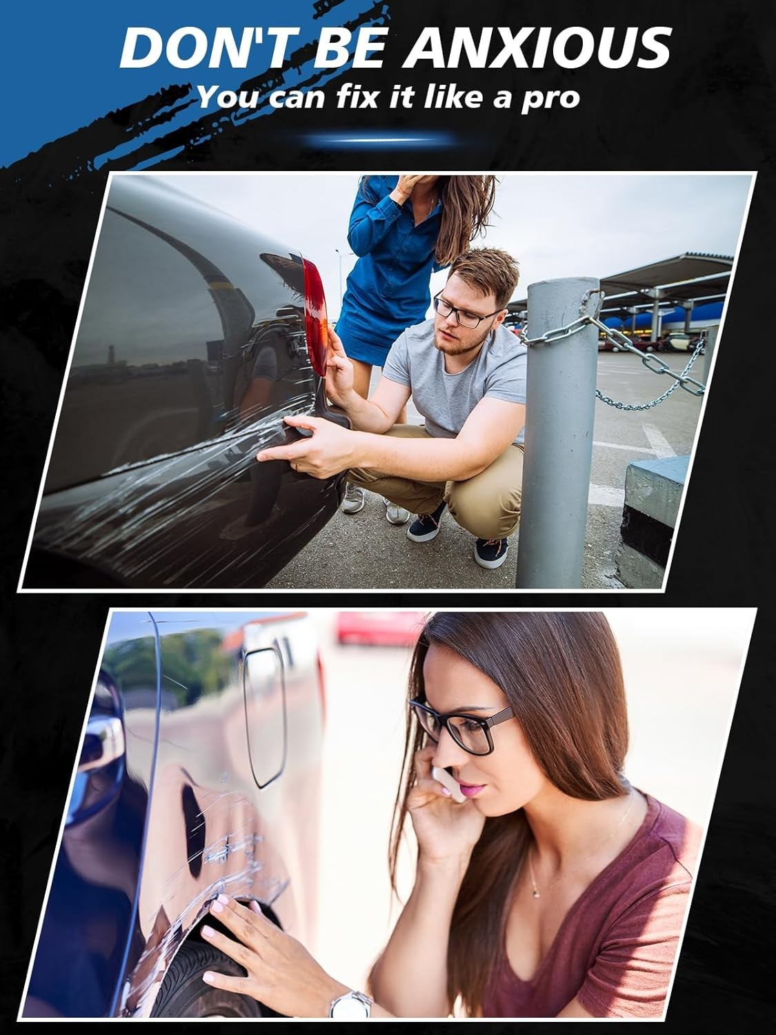 Rust Resistant White Car Touch Up Paint – Quick Fix 2-in-1 Repair Pen & Brush