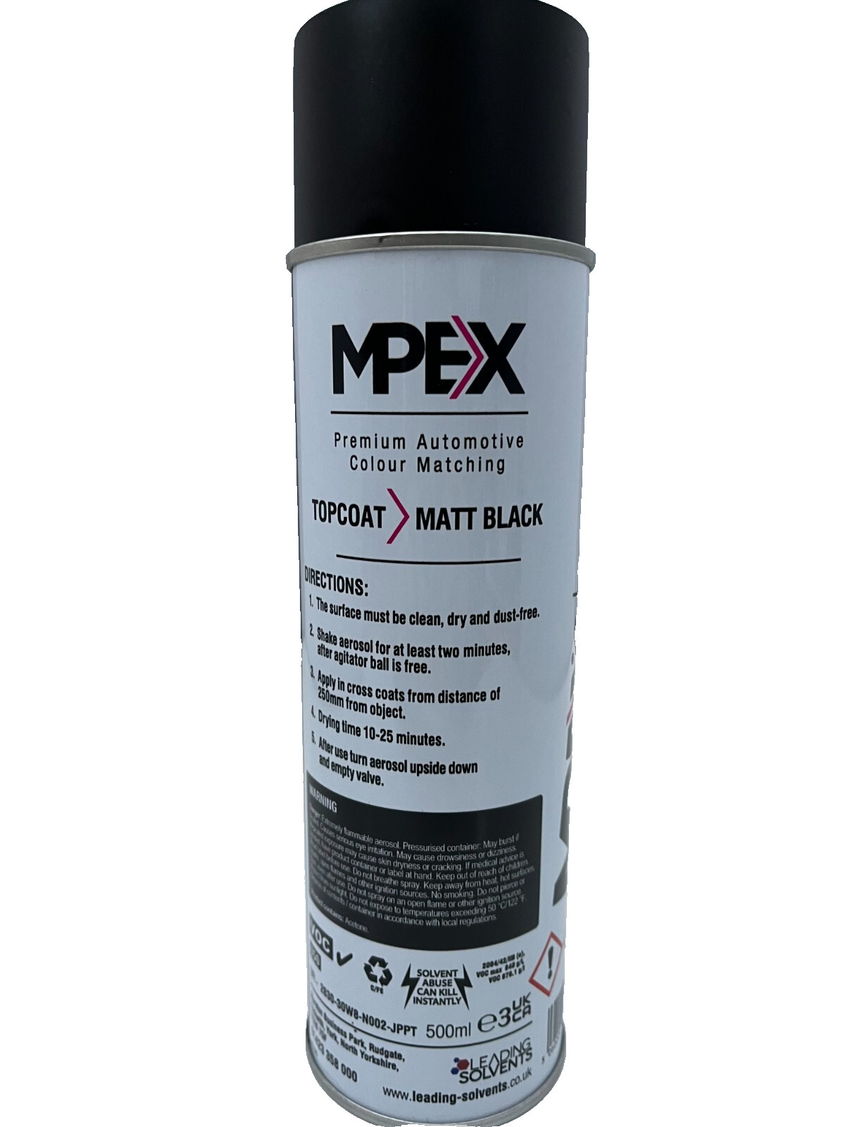 2 x Mpex Matt Black Spray Paint Aerosol Coating Fast Drying Multi Purpose 500ml