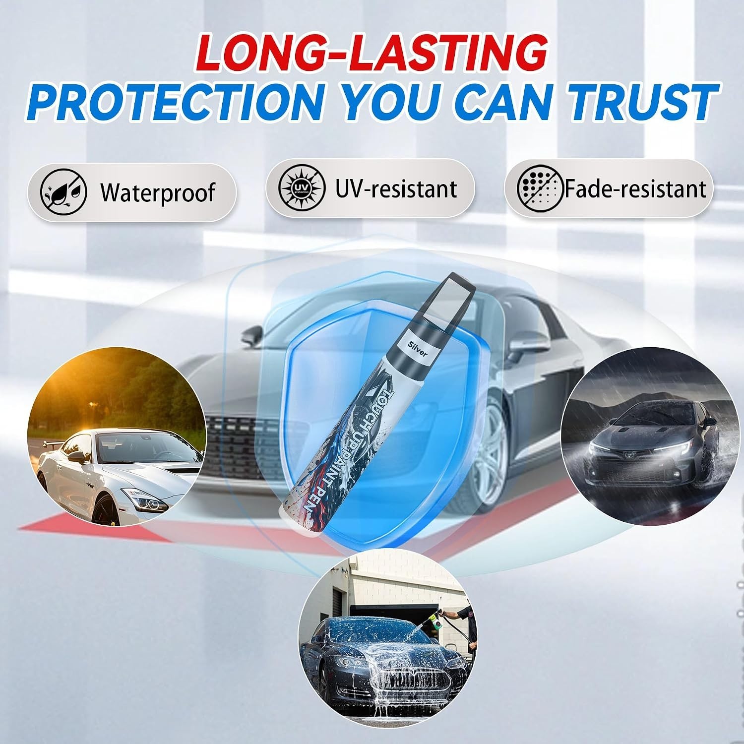Touch Up Paint for Cars, Silver Car Paint Touch Up Pen, Car Paint Scratch Rep…