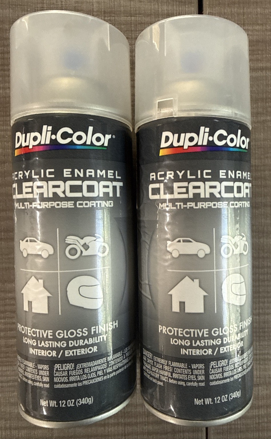 (Lot of 2) Dupli-Color DA1692 Crystal Clear Acrylic Enamel 12oz Aerosol Gloss