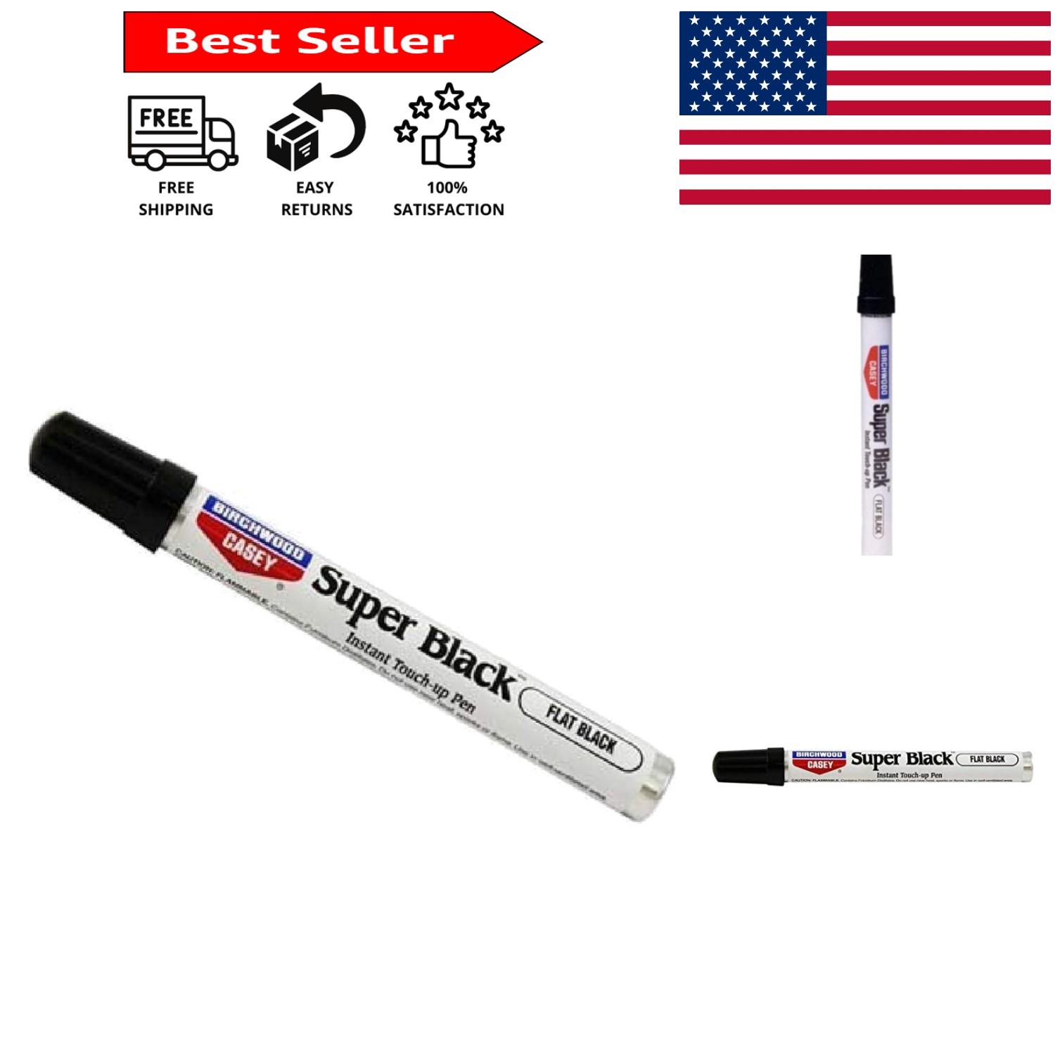 Fast-Drying Super Black Touch-Up Pen – Perfect for Scuffs & Scratches (0.33 oz)