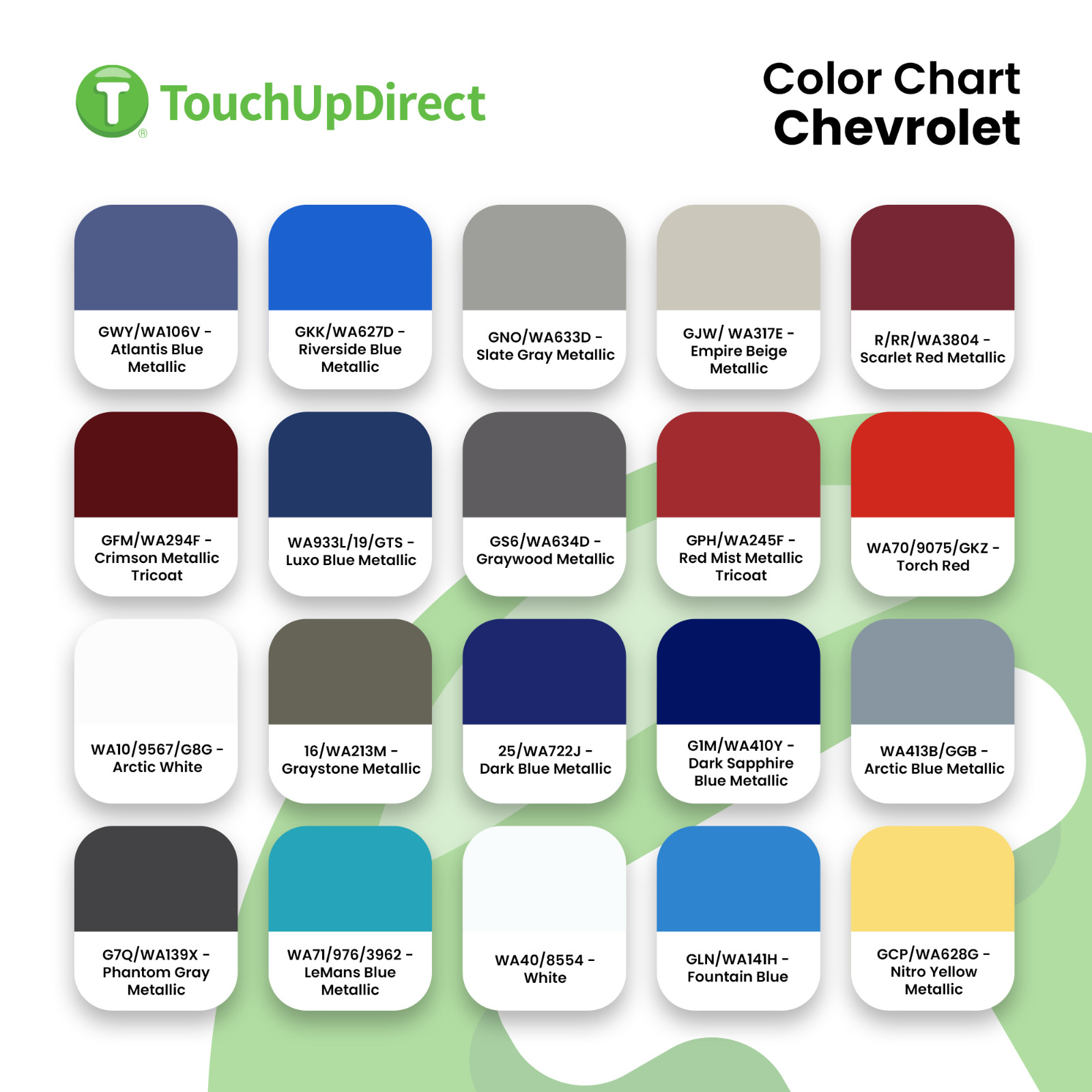Chevrolet Touch Up Paint by TouchUpDirect – Brush or Spray Paint –Choose A Color