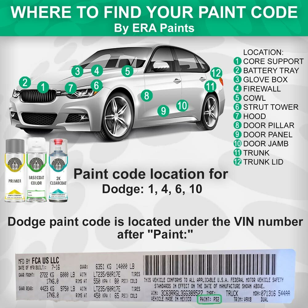 DODGE Genuine OEM Touch Up Paint – PICK YOUR COLOR