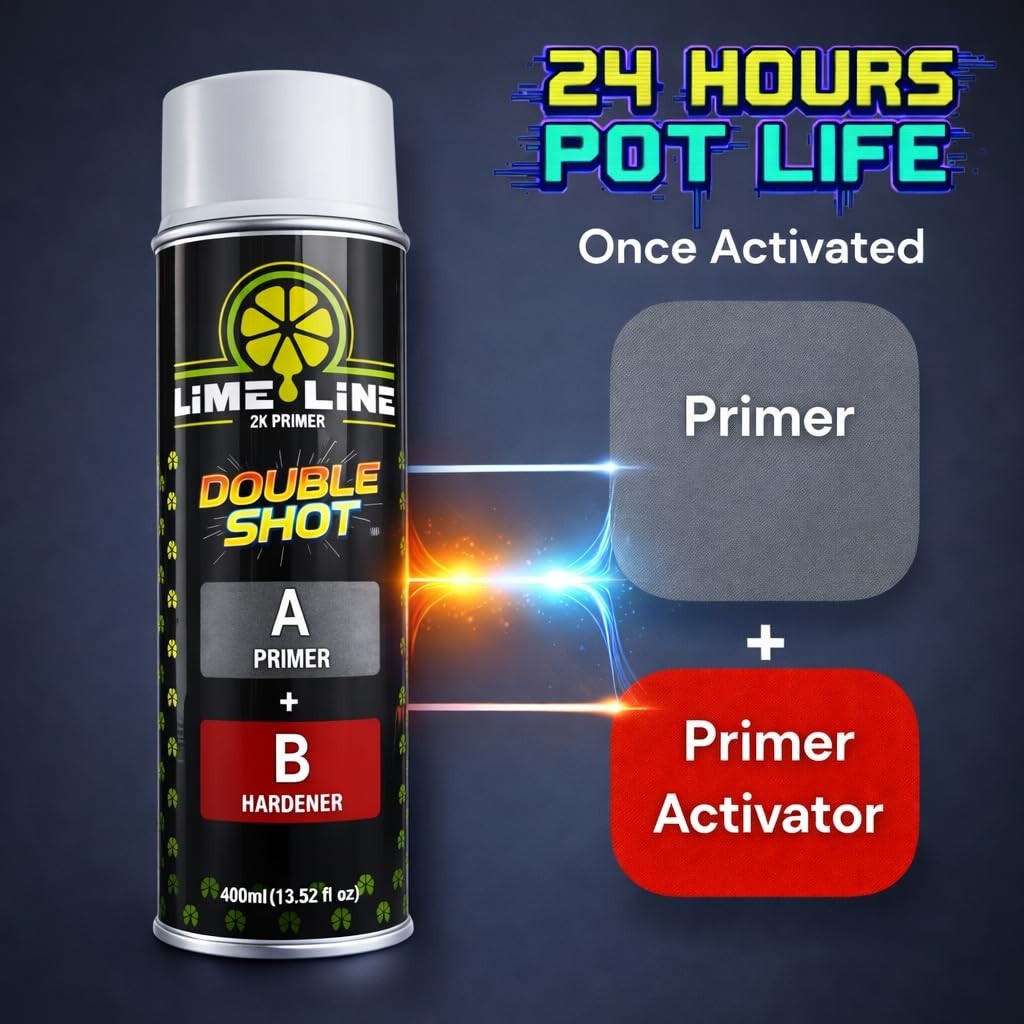 LiME LiNE 2K Urethane Primer Surfacer Aerosol – 2K Primer Spray Can – Pack of 1
