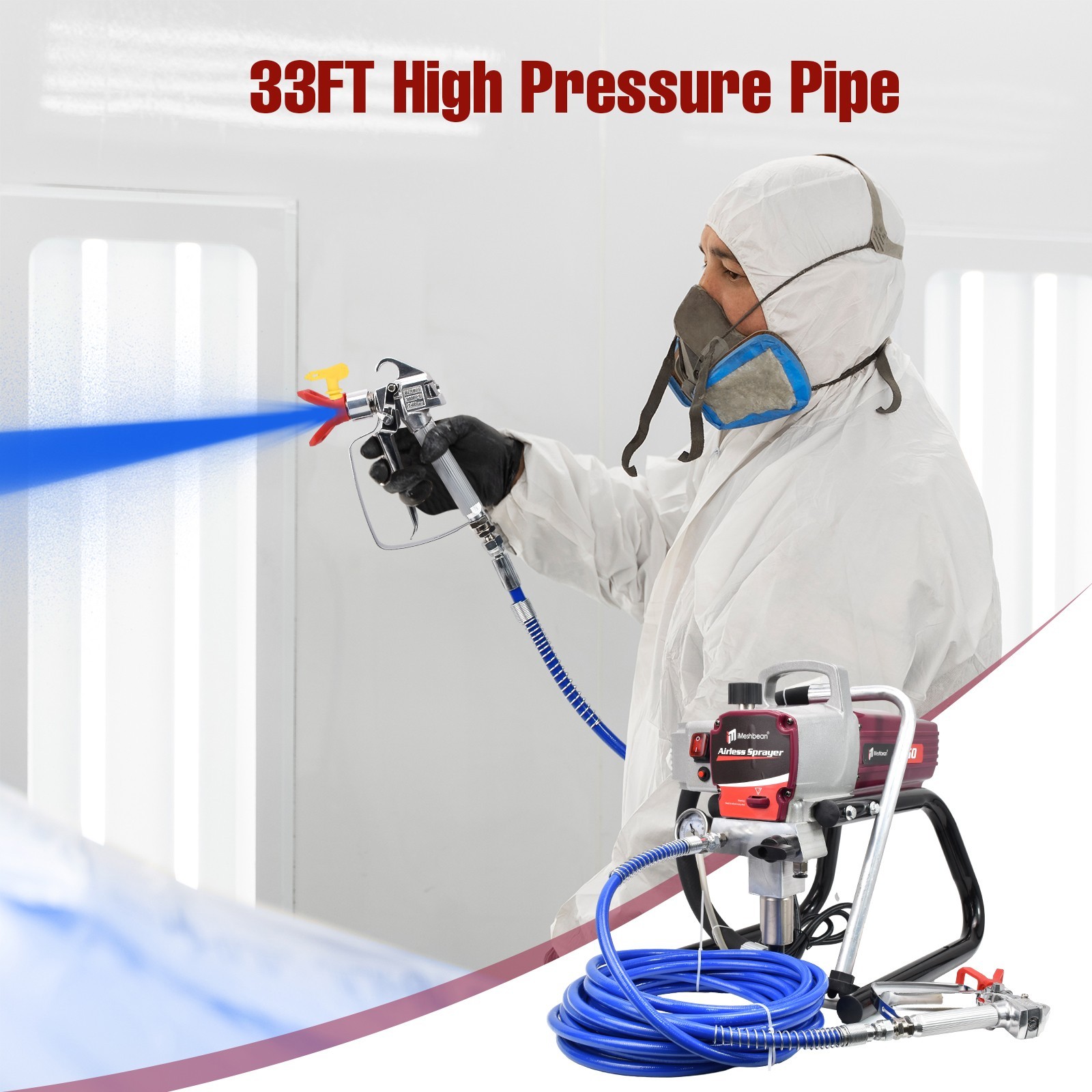 Airless Paint Roller W/12in Spray Extension Suitable For Finish Coats Paint Tool